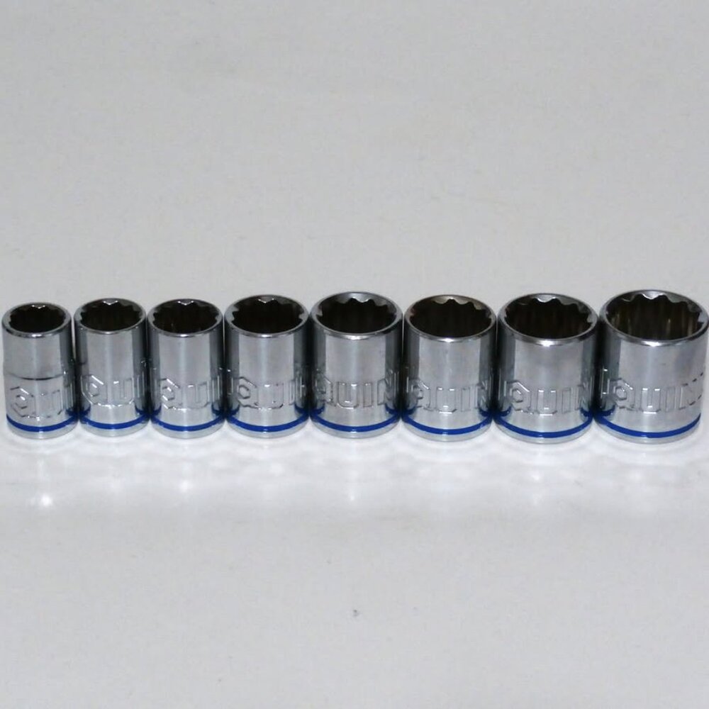 8 Piece QUINN METRIC Standard 12 Point 3/8 Drive Sockets 11/12/13/14/15/16/17/19